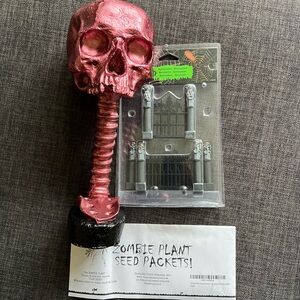 Zombie Plant Seed Kit. Includes Skull Planter, Zombie Seeds, & Accessories.